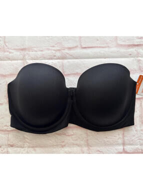 Black Convertible Strapless Bra Warners 38C Lightly Lined Wireless Lift NEW